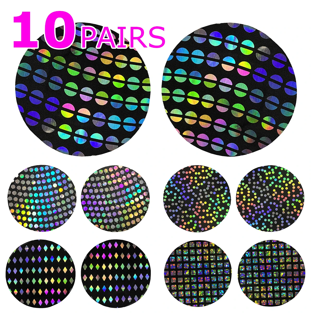 

10 Pairs Sexy Round Laser Sequin Prevent Protrusions Sticky Nipple Cover Bra Nubra Healthy Ultrathin Invisible Breast Pads Chest