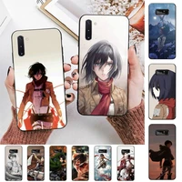 yinuoda attack on titan phone case for samsung note 5 7 8 9 10 20 pro plus lite ultra a21 12 72