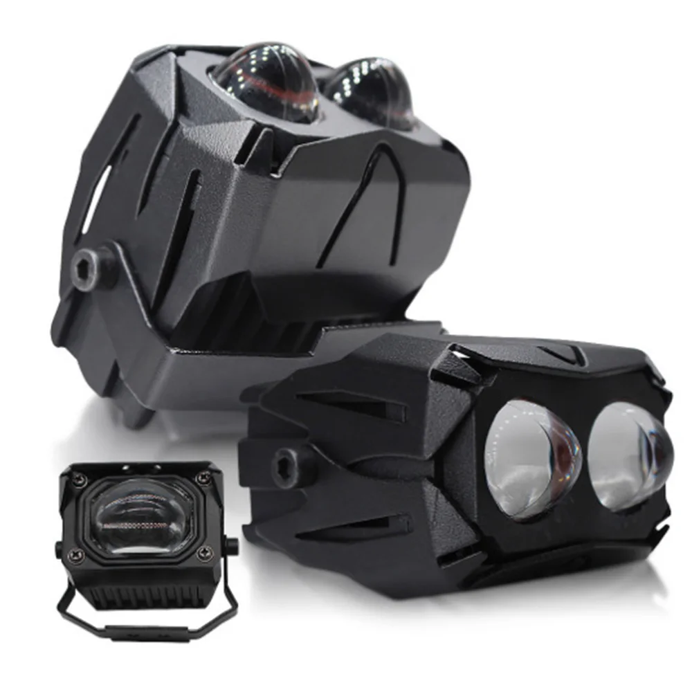 

LED Two-Color Small Steel Gun Spotlight with High Low Beam for Car Motorcycle