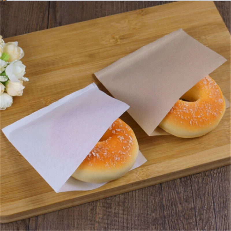 

Biscuits Doughnut Paper Bags 100pcs/pack Oilproof Bread Craft Bakery Food Packing Kraft Sandwich Donut Bread Bag