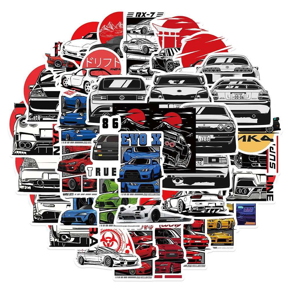 

10/30/50PCS Japan JDM Retrofit Racing Car Graffiti Stickers For Skateboard Suitcase Scrapbook Phone Guitar Car Wall Sticker Toy