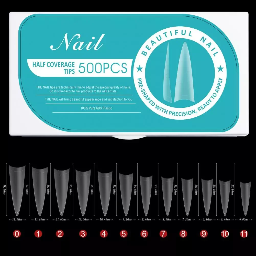 

NEW Fake Nails 1 Box Practical Easy to Apply Plentiful Quantity Transparent Nail Mold Tips Manicure Design for Nail Salon