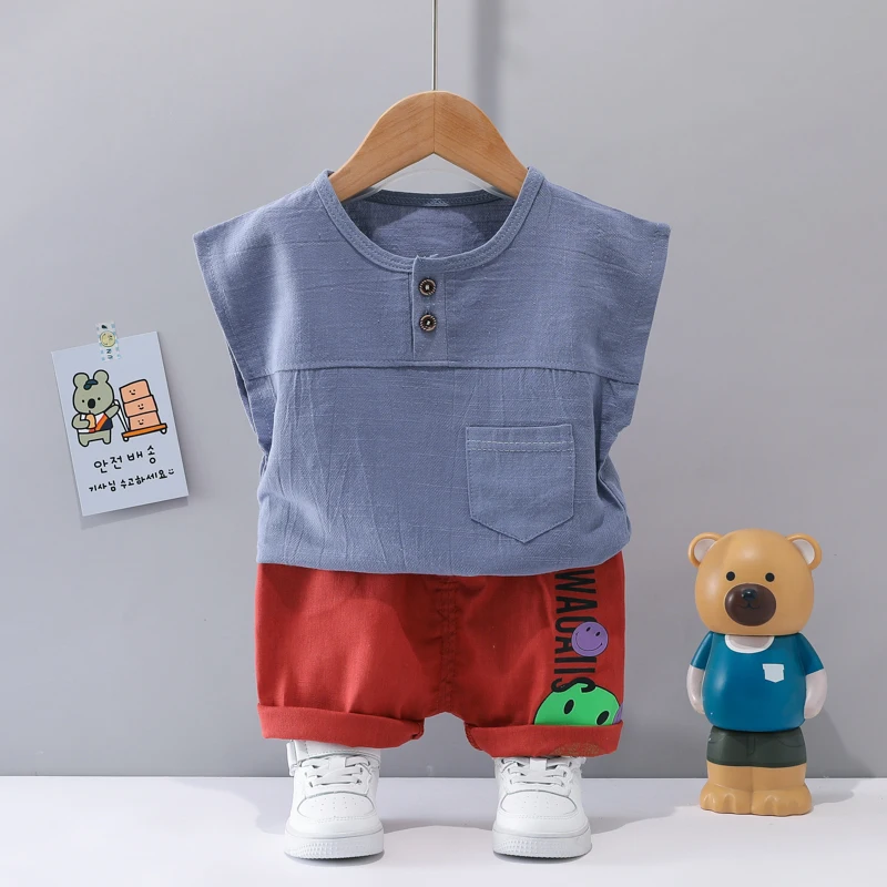 

Однотонный жилет, детская одежда, шорты с коротким рукавом, дешевая оптовая продажа летом, сделано в Китае