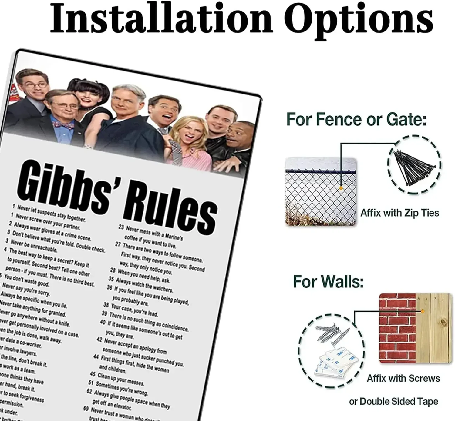 Винтажная Жестяная Вывеска NCIS Gibbs Эмблема 8x12 Дюймов Настенное Искусство Для