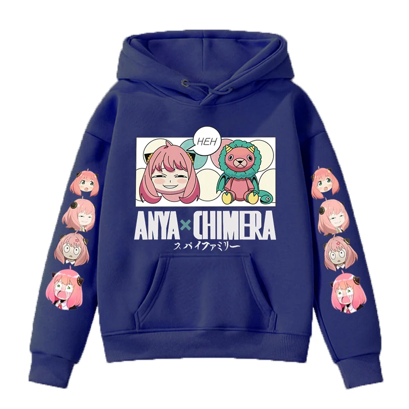 Anya Forger and Mr. Chimera Children's Anime SPY X FAMILY Hoodies Sweatshirts Cartoon Boys Girls Tops Casual Spring Fall Hoodies