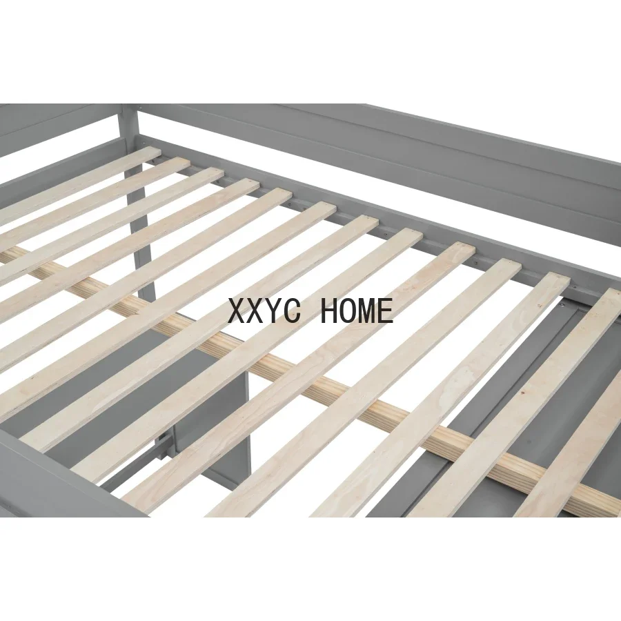 Cama Loft de madera tamaño completo con Armarios and Escritorio 2-х кабошонов с gabinete marco resistente премиальные