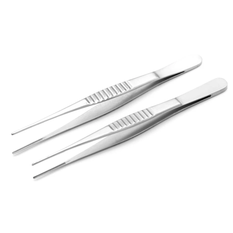 No-damage tweezers plastic and cosmetic equipment concave and convex teeth extracardiac surgery tools plastic tweezers 14/16cm