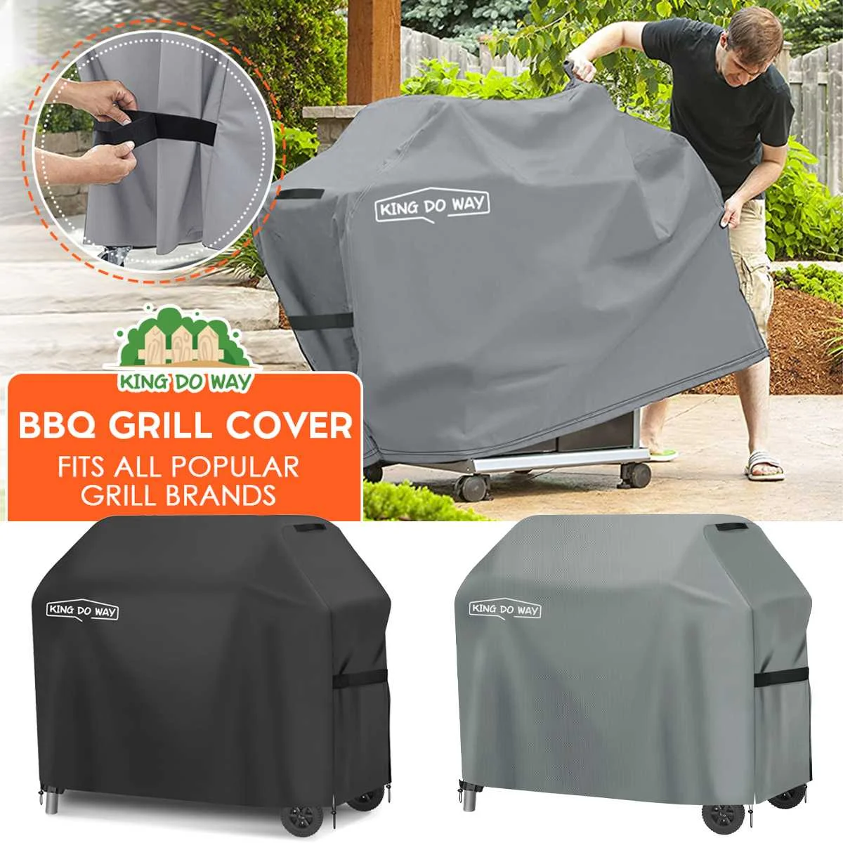 

420D Oxford PU Coatint BBQ Grill Cover Waterproof Outdoor Heavy Duty Grill Cover Anti-UV Rainproof Cover 147x61x122cm