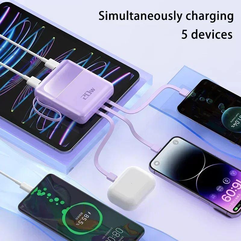 Портативное зарядное устройство с быстрой зарядкой и цифровым дисплеем для iPhone 12