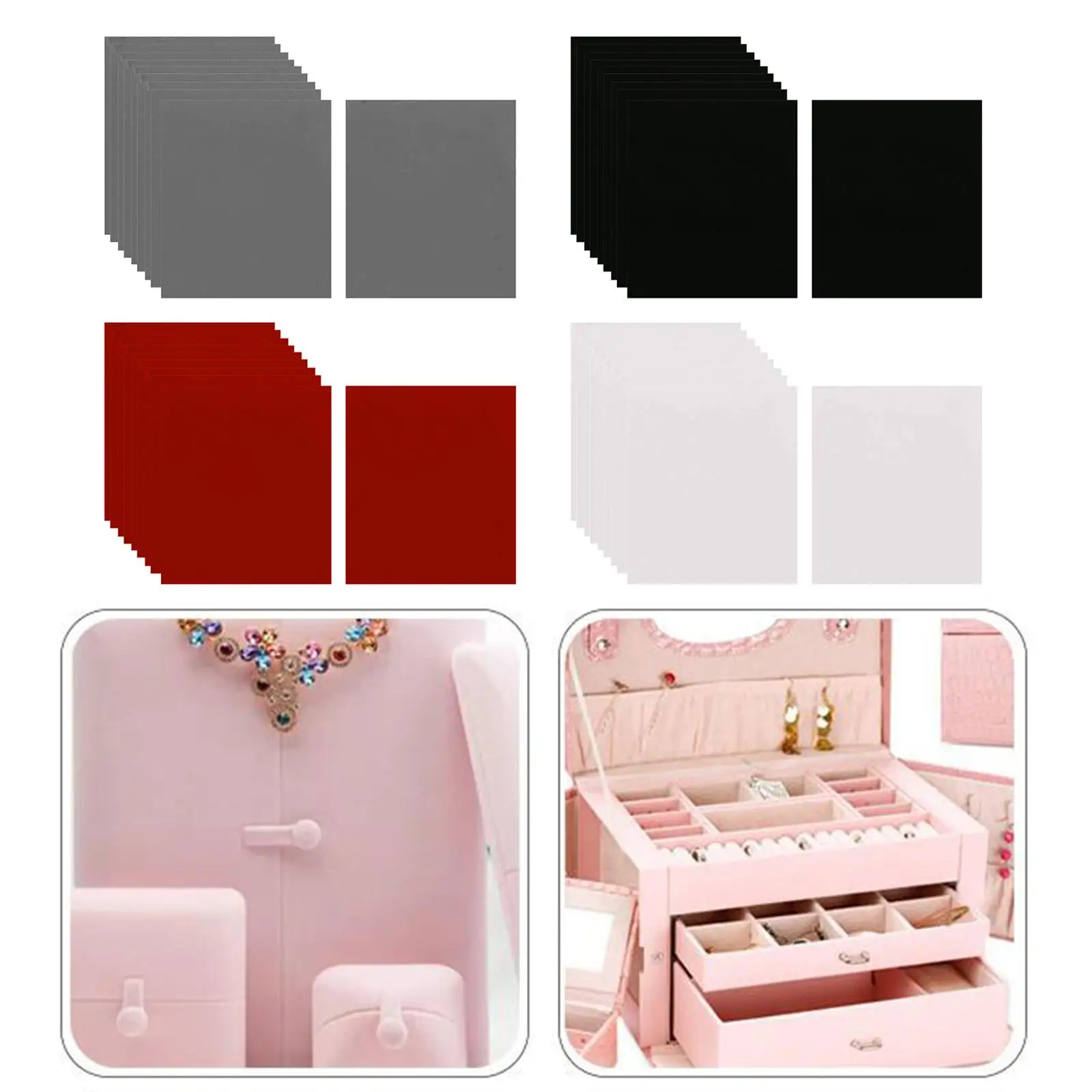 10 Упаковок Самоклеящейся Фетровой Ткани Бархатные Листы Водостойкая Липкая