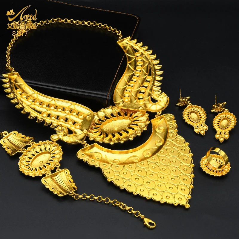 ANIID Африканский покрытый 24-каратным золотом женский свадебный подарок невесты