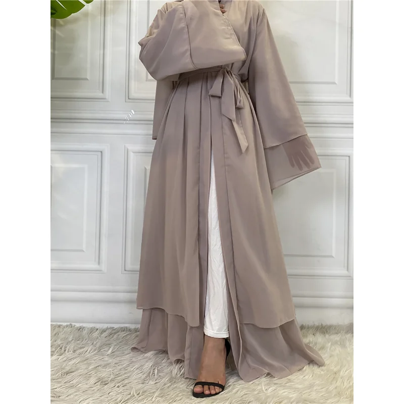 

Шифоновая открытая Абая, искусственный кафтан, мусульманское кимоно для женщин, скромный халат, Женская кафтан, ушанская одежда