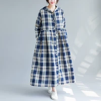 large size korean new casual loose long sleeve shirt hooded windbreaker 2021 spring fall women vintage plaid long trench coat