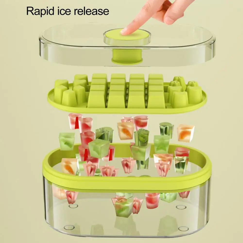 

Ice Cube Tray Flexible Food Grade Ice Cube Tray with Large Capacity Diy Ice Maker Mold for Kitchen Supplies Non-stick Ice Mold