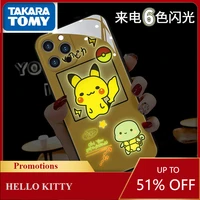 pokemon pikachu light emitting phone case for iphone 6s78pxxrxsxsmax1112pro12min cell phone anime case cover