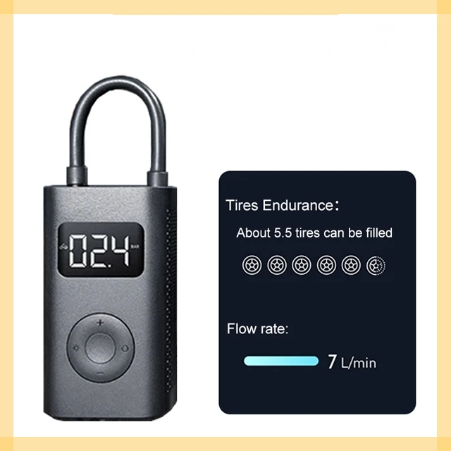 

Цифровой насос для шин Mijia, портативный автомобильный воздушный компрессор, умные светодиодные часы для мотоциклов, велосипедов, мячей