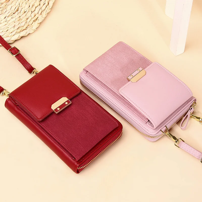 New Women's Bag Mobile Phone Bag Trendy Simple Women's Shoulder Bag Crossbody Bag Korean Lock Small Square Bag Purses for Women