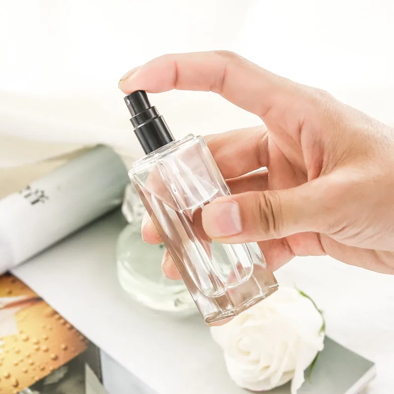 

10pcs 5ml 10ml 20ml 30ml Portable Glass Refillable Perfume Bottle With Atomizer Empty Parfum Case For Traveler