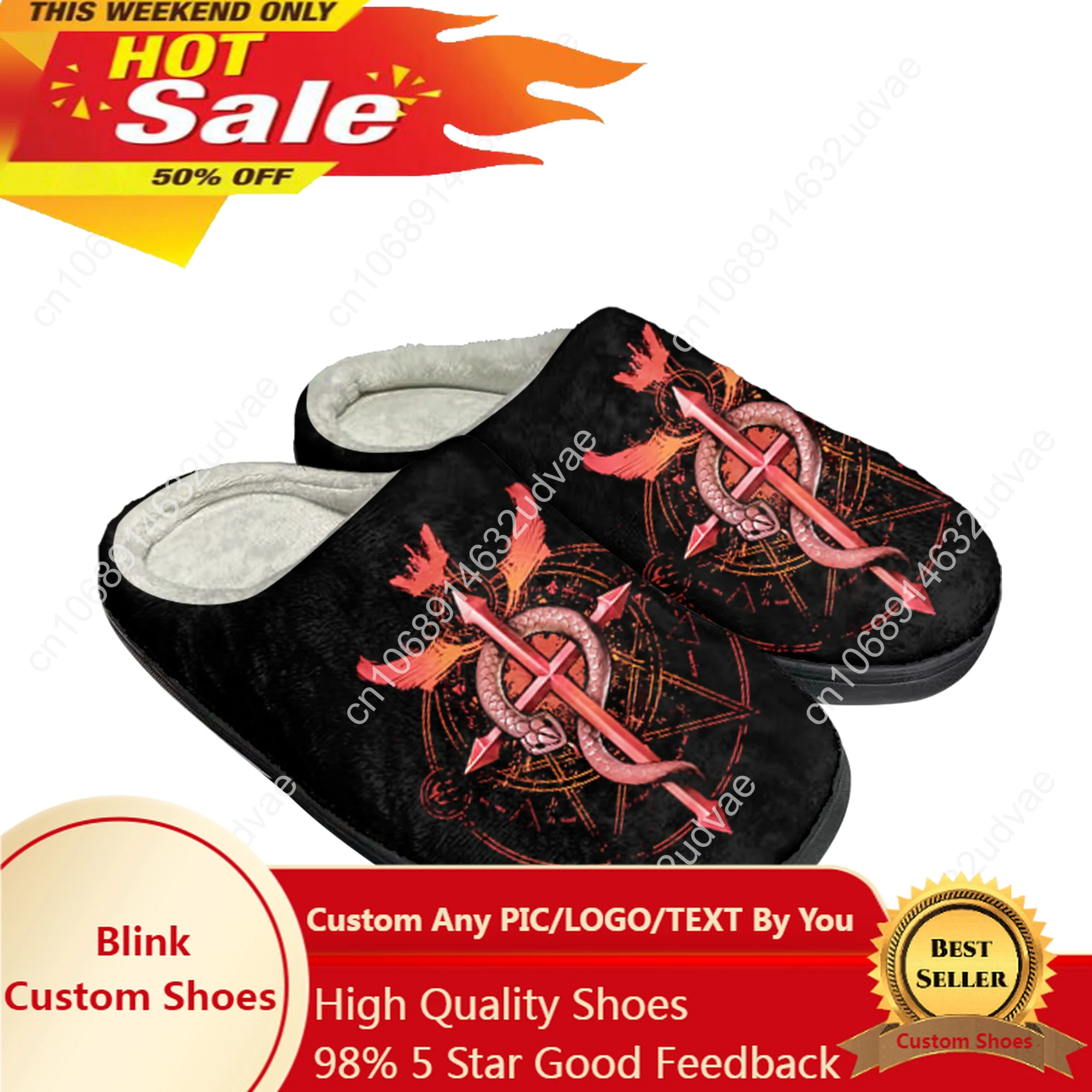 

Edward Elric Fullmetal Alchemis Home Cotton Custom Slippers Mens Womens Sandals Plush Casual Keep Warm Shoes Thermal Slipper