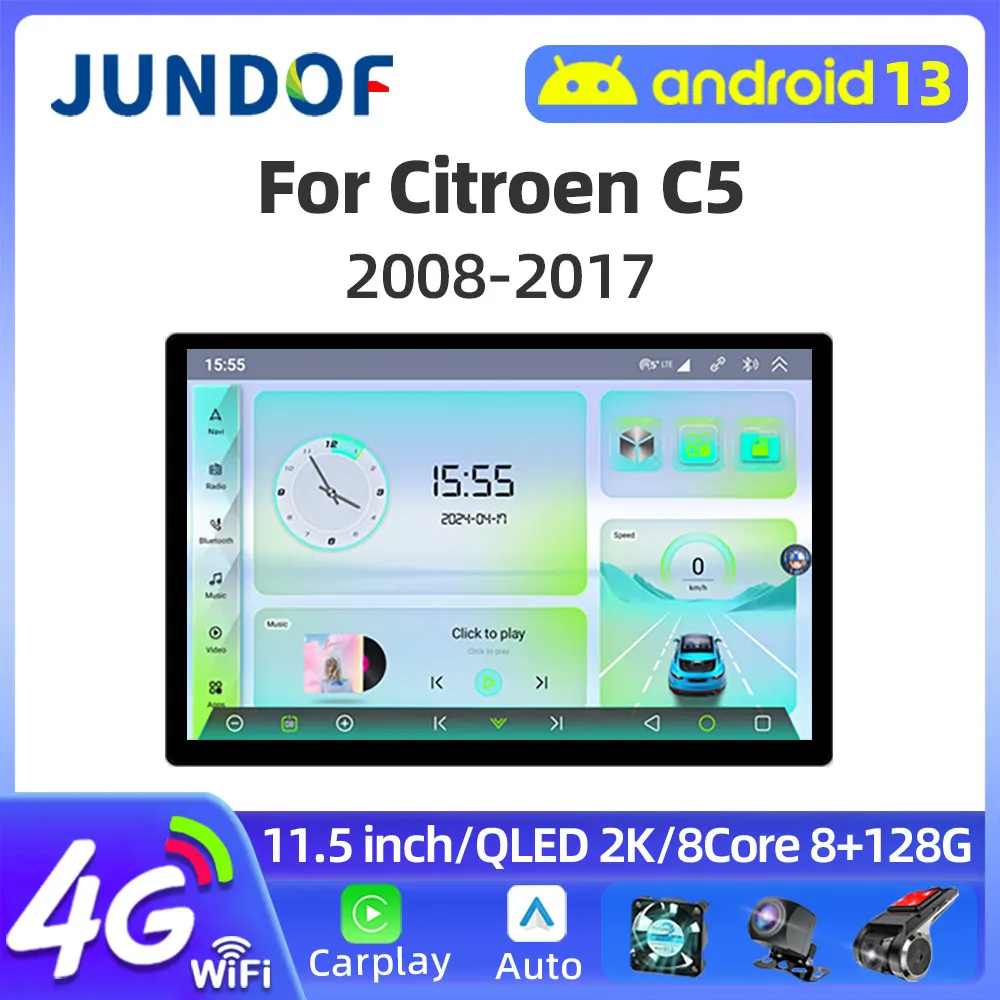Автомагнитола для Citroen C5 11 5-2000 дюйма Android 13 1200*2008 P 4G GPS