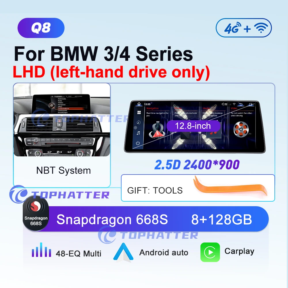 

12.8 2K 2.5D автомобильное радио для BMW 3 серии F30 F31 F32 F33 F34 F35 экран CarPlay Android Auto Player Navi дисплей головное устройство аудио