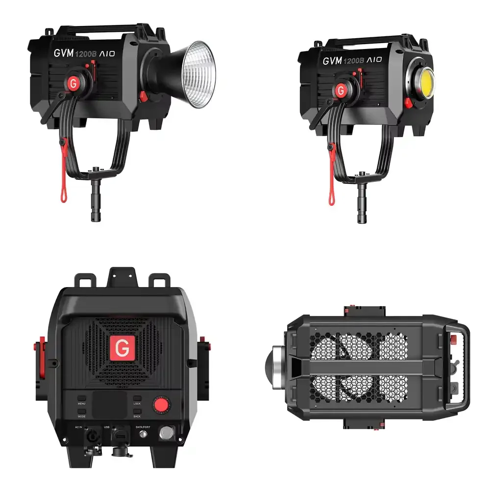 Фото GVM SD1200B AIO 1200W Фотографический COB Bi-Color LED-светильник с точечным источником света для видеосъемки, дневной свет, прожектор для студии, постоянное освещение №1