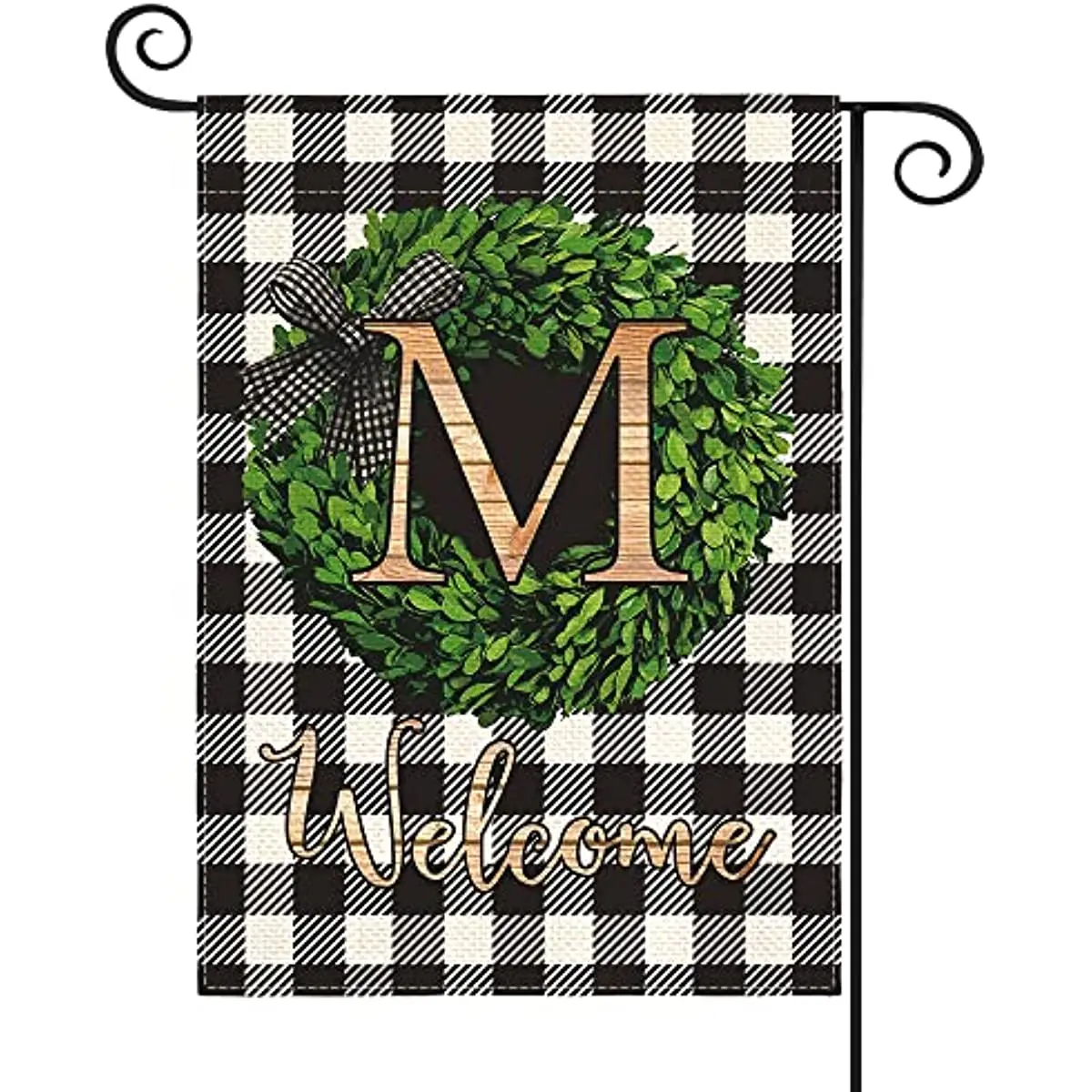

colorlife Monogram Letter M Garden Flag 12x18 Inch Reversible Outside, Family Initial, Garden Outdoor Decoration