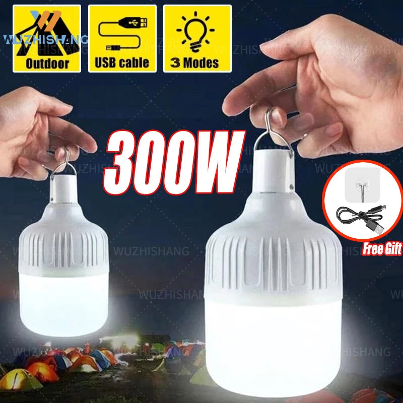 3 Modes Outdoor USB Rechargeable 360° LED Lamp Bulbs Emergency Light Portable Hook Up Camping Lights Home Decor Night Light