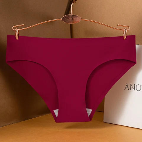 Women Seamless Panties Bikinis Panties for Female XXXL Underwear Panty Colorful Silk Lingerie Low-Waist Briefs Slip Femme Tangas