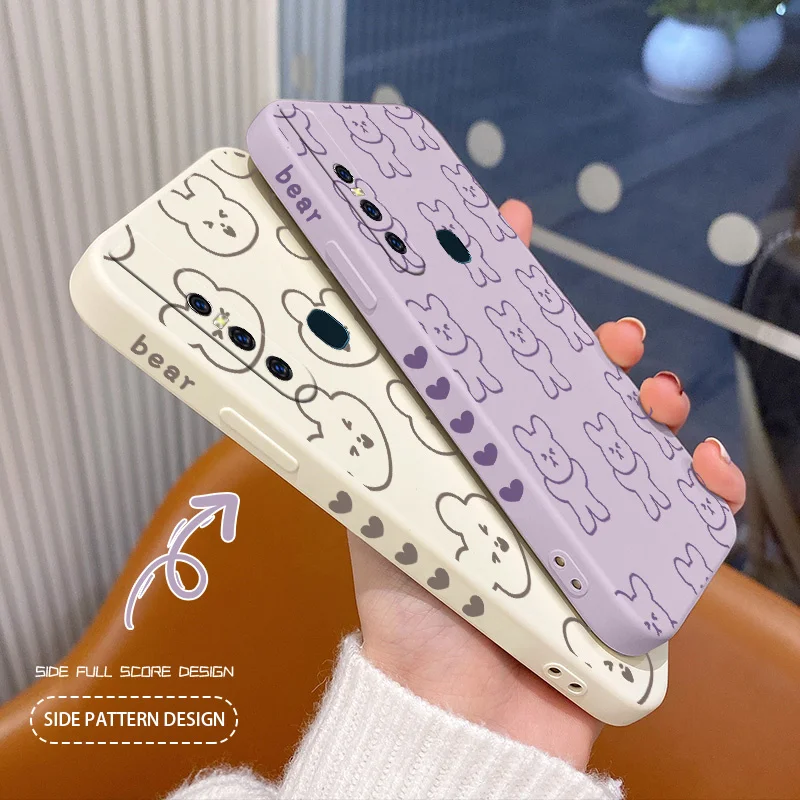 

Happy Bear Phone Case For VIVO Y20i Y20 Y20S Y12S Y30 Y33S Y12 Y15 Y17 Y19 Y21 Y21S S1 Pro Y91 Y91i Y93 Y95 Silicone Cover