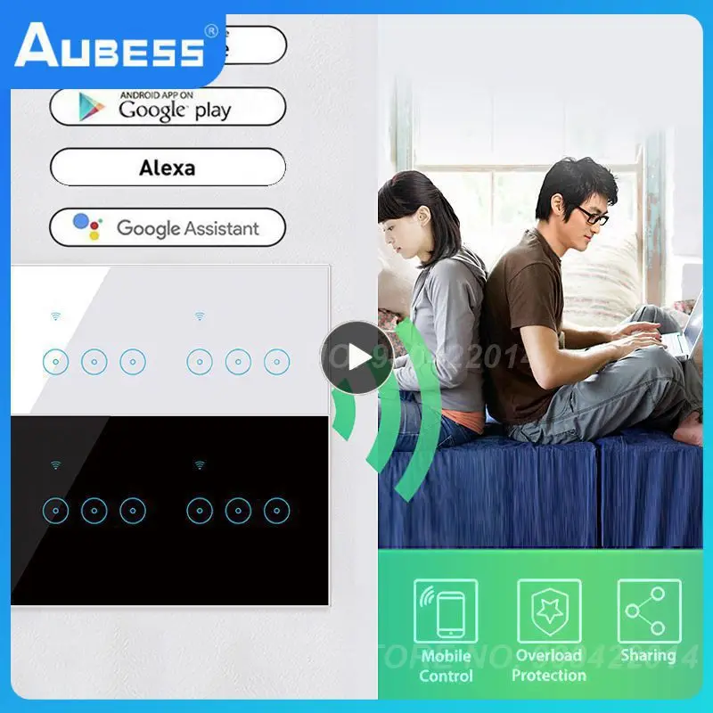 

1/2/3PCS NEW wifi smart wireless switch 4-6 key touch switch APP remote control timing light switch compatible with