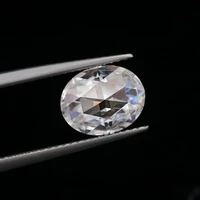 1 8ct d color oval moissanite loose stones rose cutting iced moissanite diamond gemstone pass tester for diy jewelry making