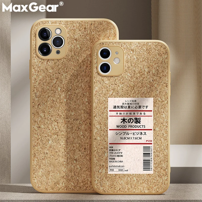 Роскошный пробковый чехол с функцией отвода тепла из ТПУ подходит для iPhone 11 12 13 Pro