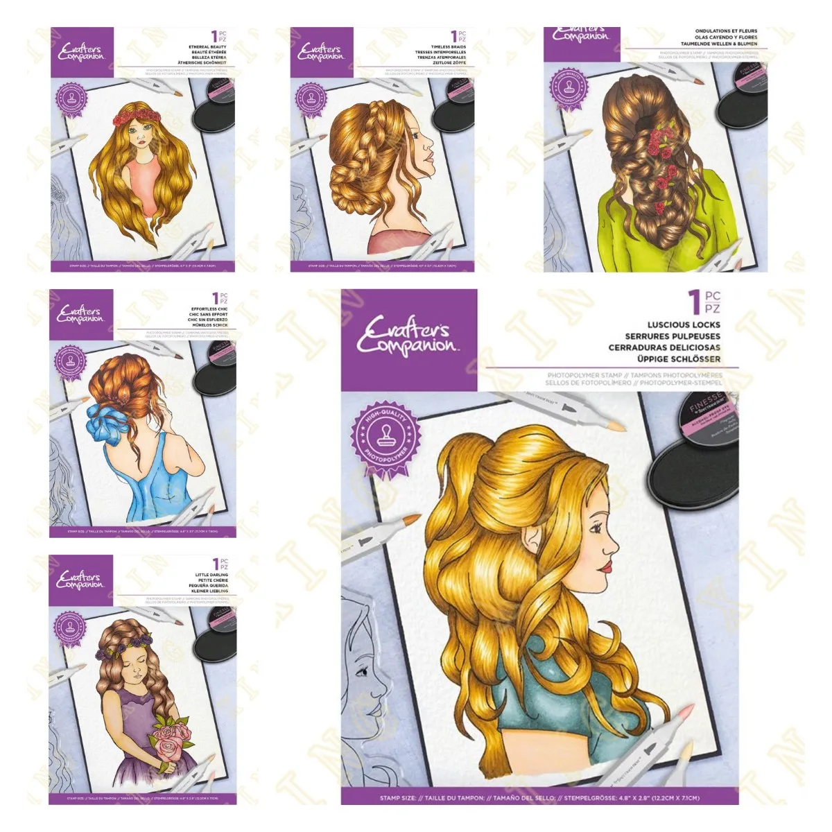 

Natural Beauty Stamp Collection Locks Waves Florals Braids New Clear Silicone Stamps Scrapbook Diary Decoration Embossing Mould