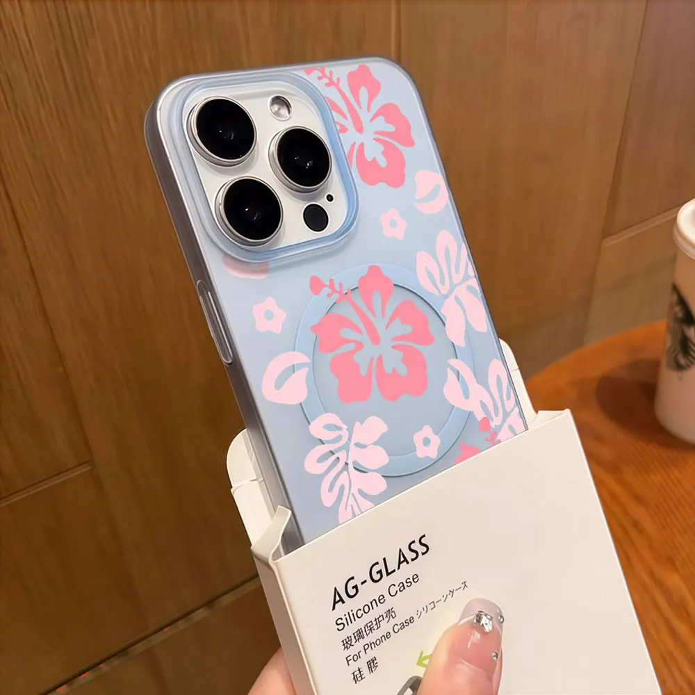 Фото Матовый магнитный чехол для телефона с розовыми цветами для Samsung Galaxy S26 S25 S24 S23 Plus FE Ultra A57 A37 A36 A35 A16 A56 A07 №5