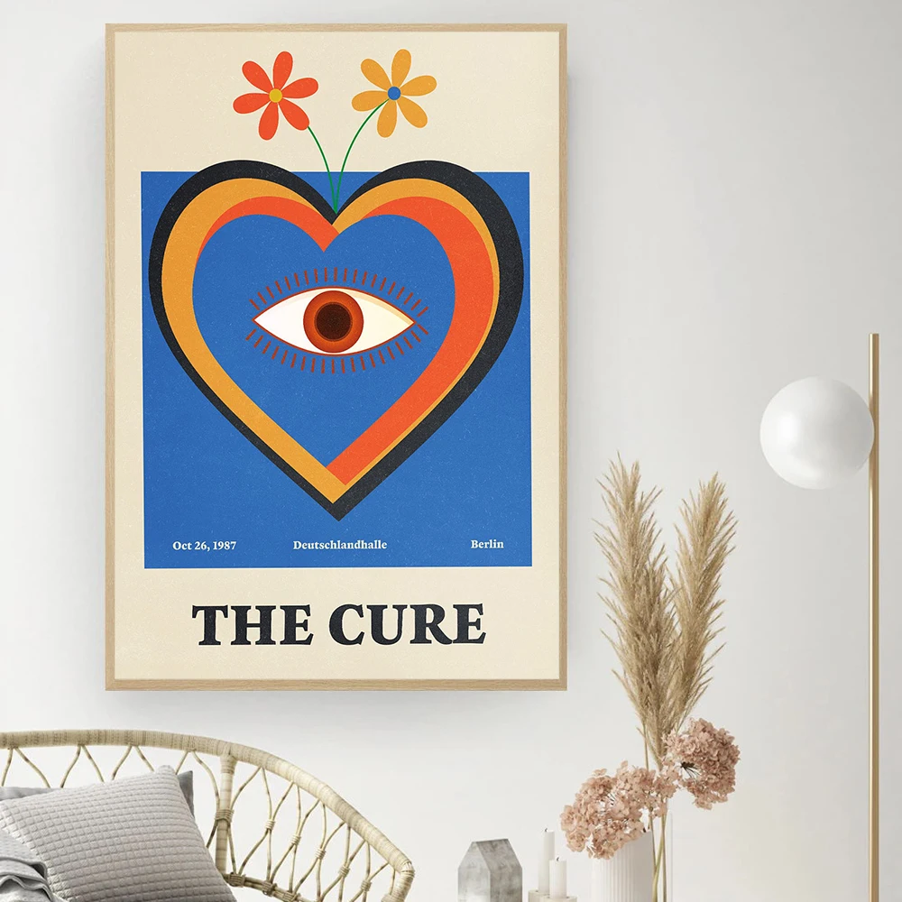 Нордический ретро плакат и печать The Cure Rock Band Музыкальная холстовая живопись винтажные стенные картинки для гостиной домашнего декора на.