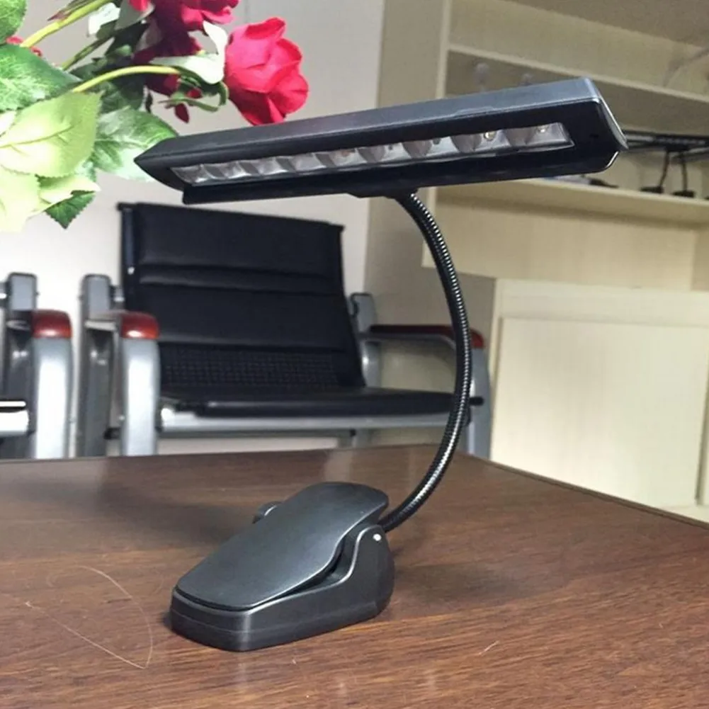 

9LED USB Clip On Desktop Book Lamp For Music Stand Portable Flexible Easy Clip Night Reading Lamp Eye Protection Desktop Lantern