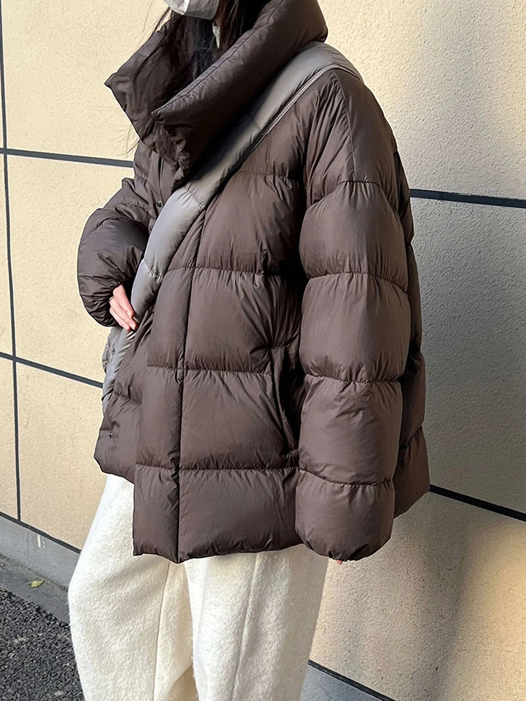 [LANMREM] толстые теплые пуховые пальто со стойкой для женщин однобортная офисная
