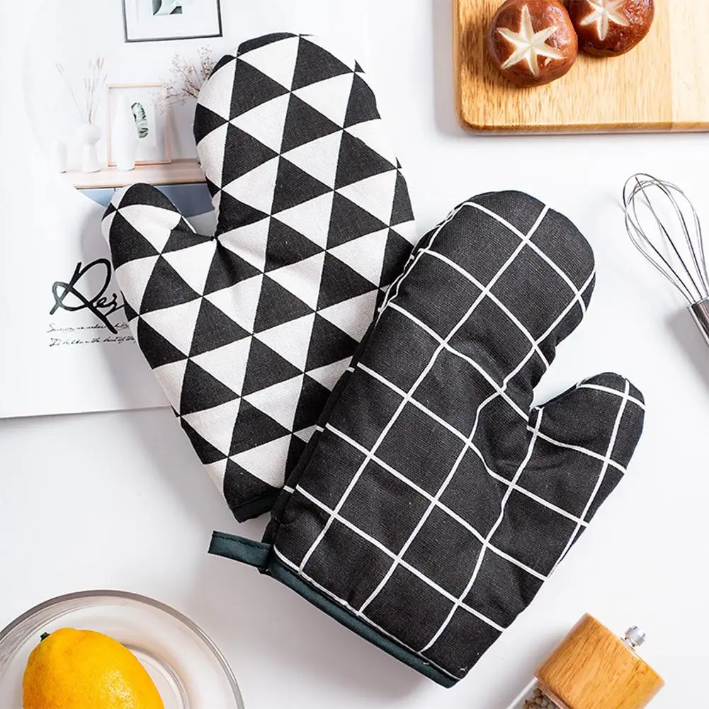 

2PCS Oven Glove Mitts Non-Slip Proof Gloves Heatproof For Housewares Cooking Oven Gloves Microwave Insulation Mat Baking Kitchen