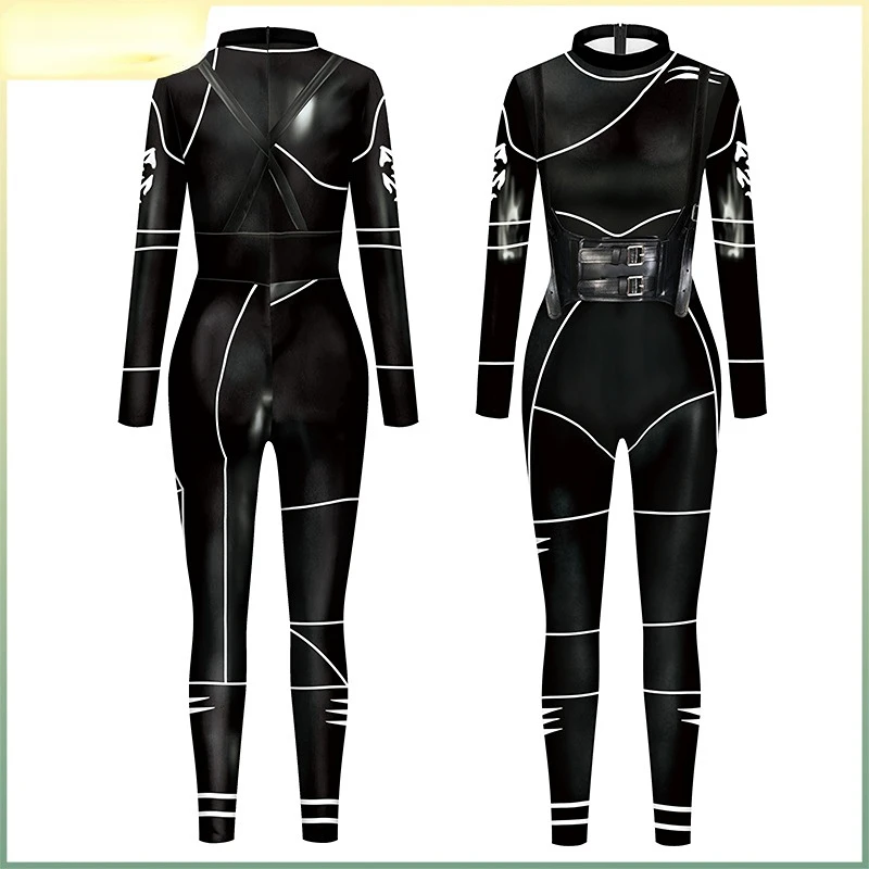 

2023 European and American Anime Popular Adams Family Wednesday Battle Tights One-Piece Halloween Costumes for Women