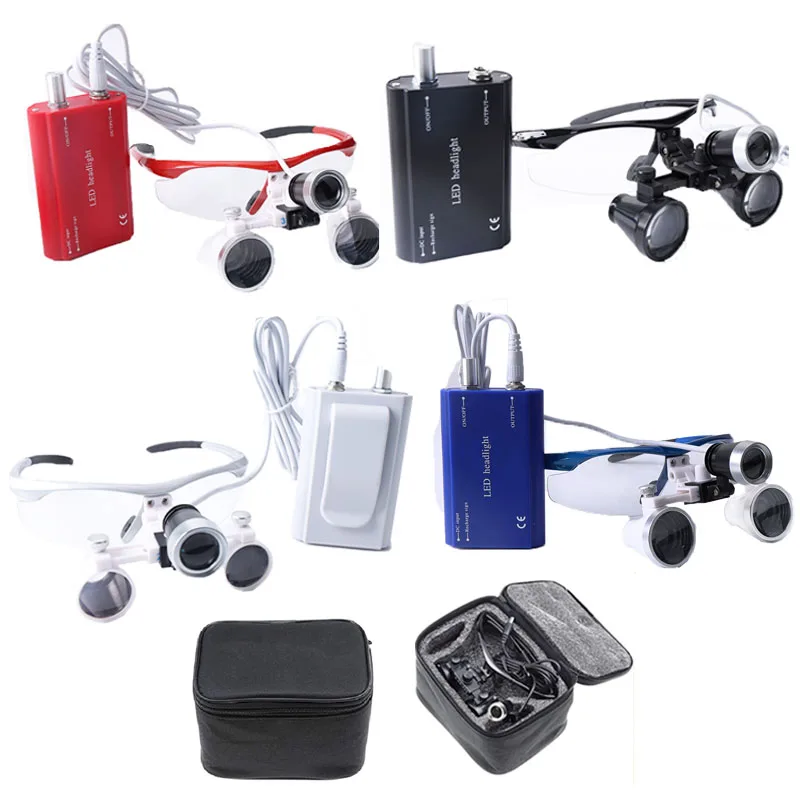 

Surgery led Light Dental Loupes Set 3w Dental Headlight 2.5X 3.5X Madnification Magnnifier Glass Surgical Lamp Oral Headlamp
