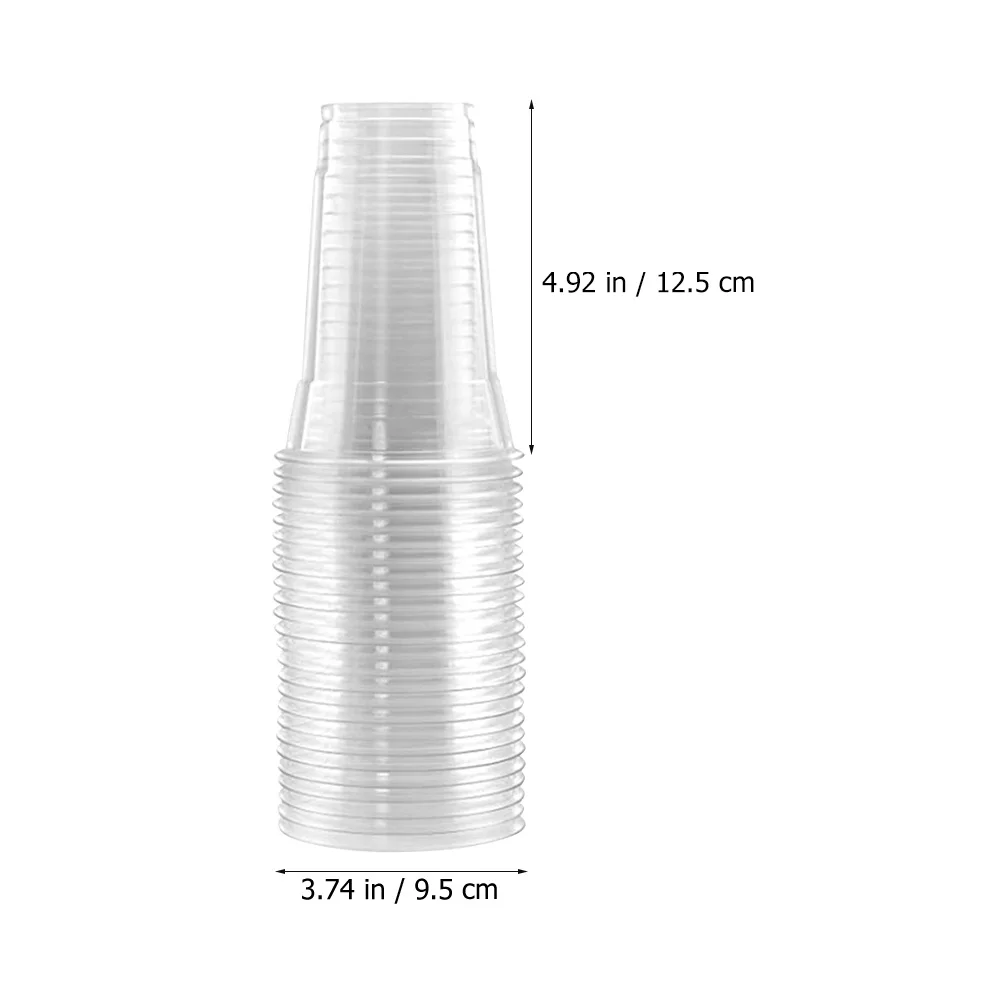 

50 Pcs Disposable Juice Cups Transparent Clear Plastic Pp Drink Accessory Travel Water With lids Glasses for desserts