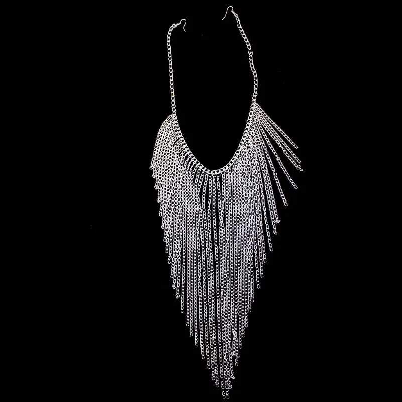 

Silver Multi-Layer Tassel for Head Chains Face Jewelry Harness Chains for Head J