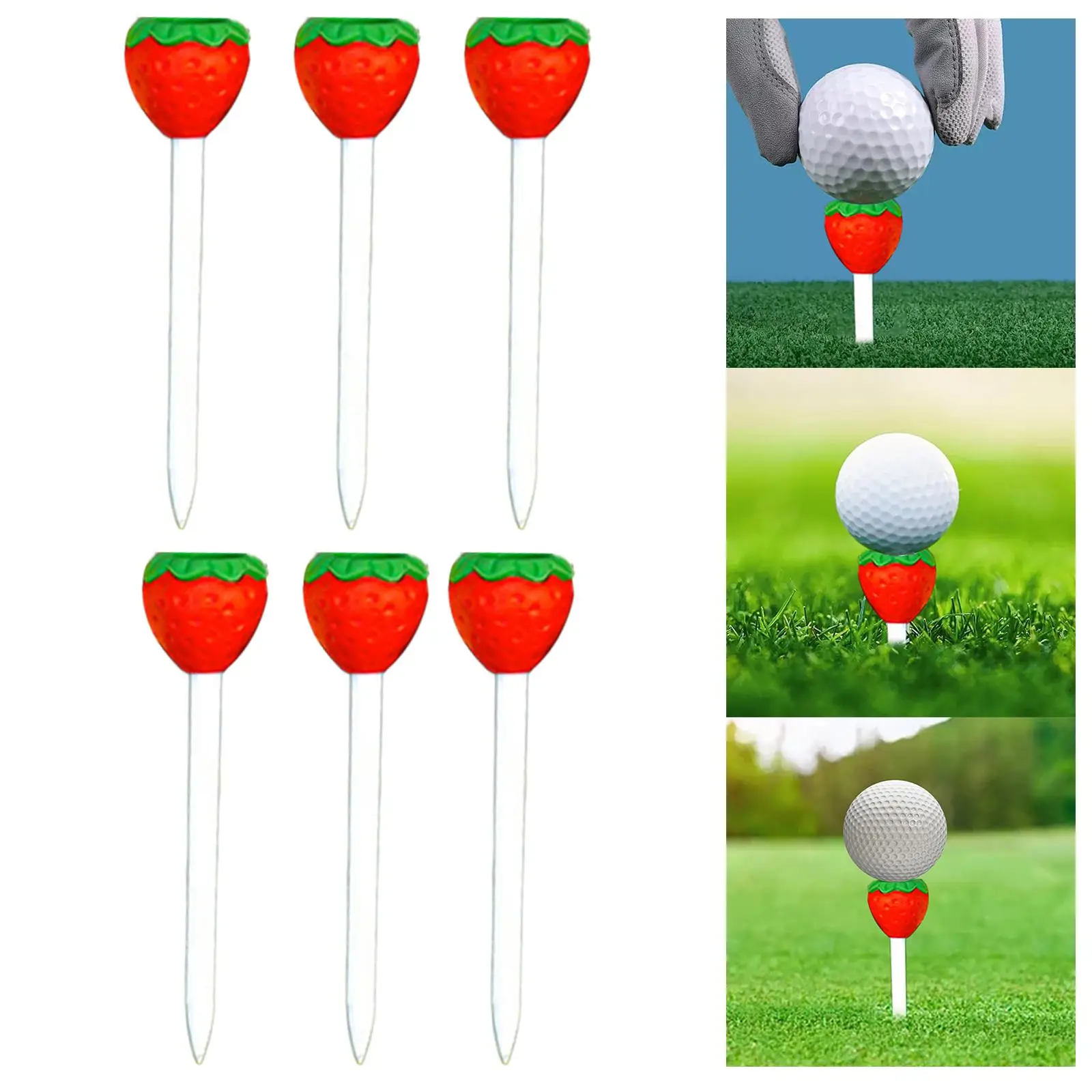 

6 Pieces Golf Rubber Tees Ball Holder for Driving Range Mat Office Practice