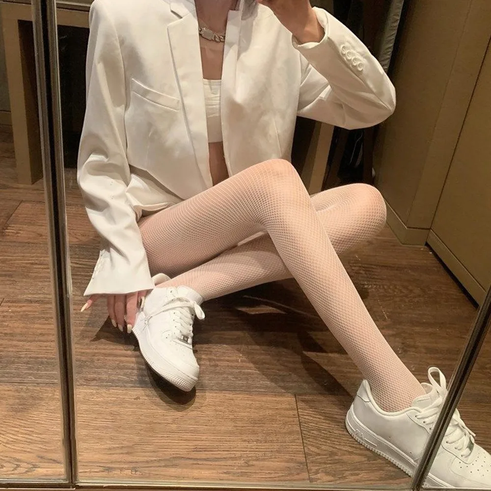 Сексуальные женские сетчатые чулки с высокой талией Клубные колготки трусы