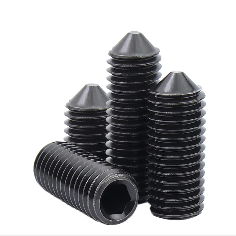 Набор винтов с конусным наконечником и внутренним шестигранником, черные, класс 12.9, размеры M6, M8, M10, M12, M16.