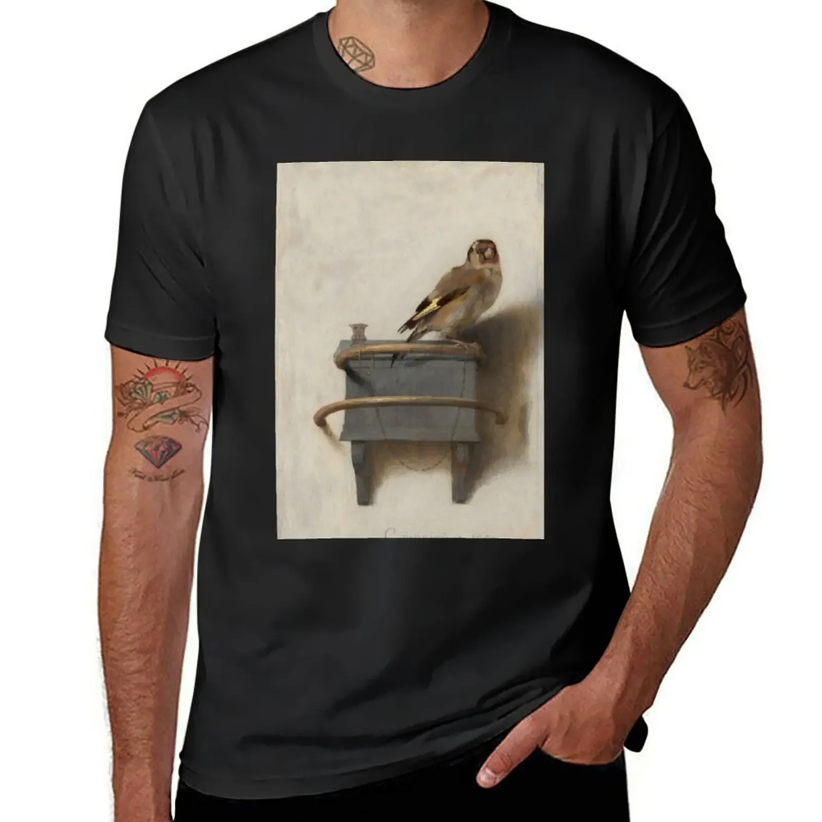 Карел фабриций. Goldfinch 1654. Мужская футболка простая рубашка на заказ