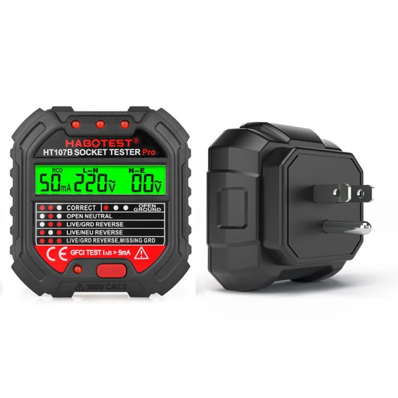 

Outlet Tester Socket HT107 Adapter RCD Measurement