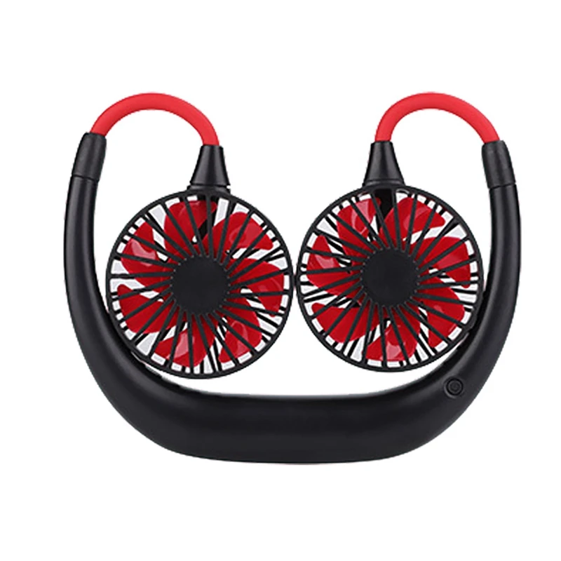

Neck Fan Portable USB Rechargeable Fan Personal Fan Wearable With Dual Heads For Travel Outdoor Office