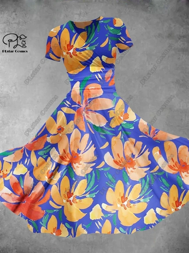 Женское платье с коротким рукавом и V-образным вырезом